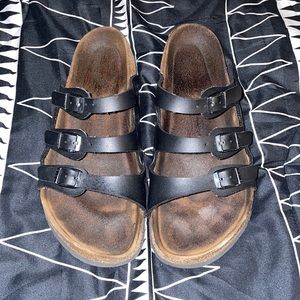 Birkenstock Black Soft Footbed Florida Sandal Sz 39 (8.5/9)